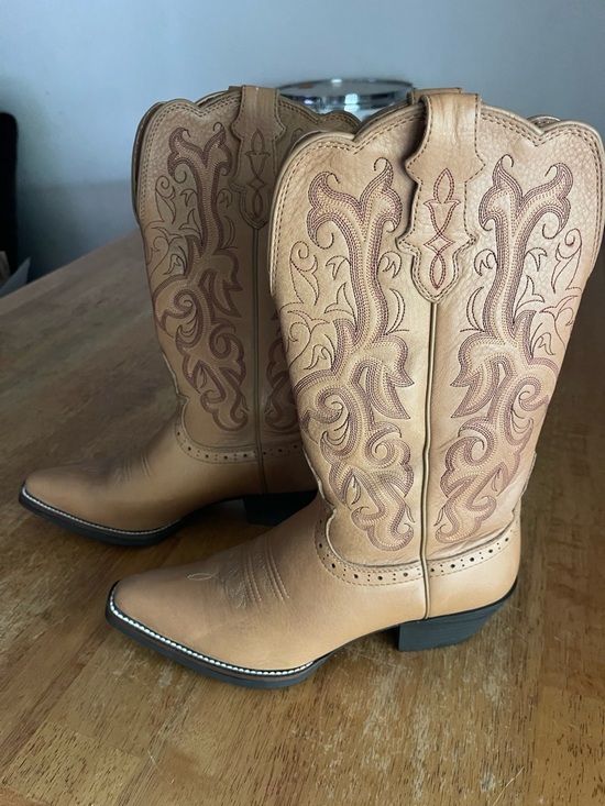 Justin Boots Shoes - Justin Stampede Boots Brown Leather Western Boot